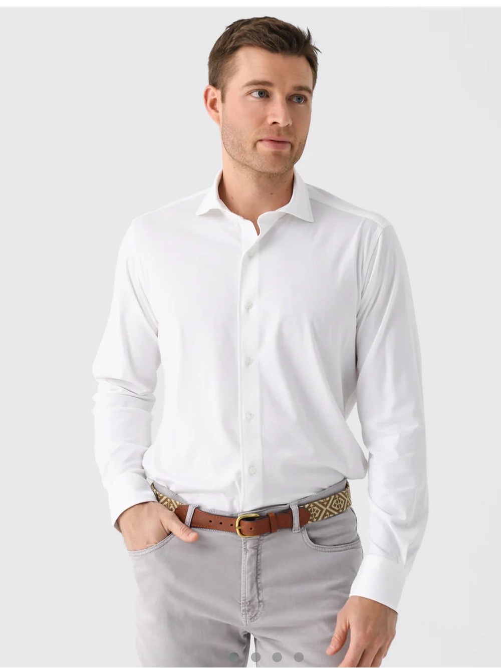 Peter Millar Crown Crafted Excursionist Flex White Sport Shirt XL Summer Comfort